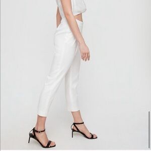Aritzia Babaton White Tailored Ankle Pants